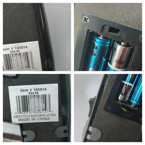 Metal Letter A Rustic Sign with LED Light Farmhouse Barn Decor Mancave Decor - Picture 15 of 16